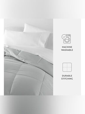 Lightweight All Season Down Alternative Comforter Twin XL Light Gray NEW iEnjoy
